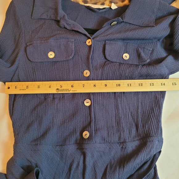 Soft Surroundings Savannah Women's Navy Crinkle Maxi Dress Petite XS - Picture 13 of 13